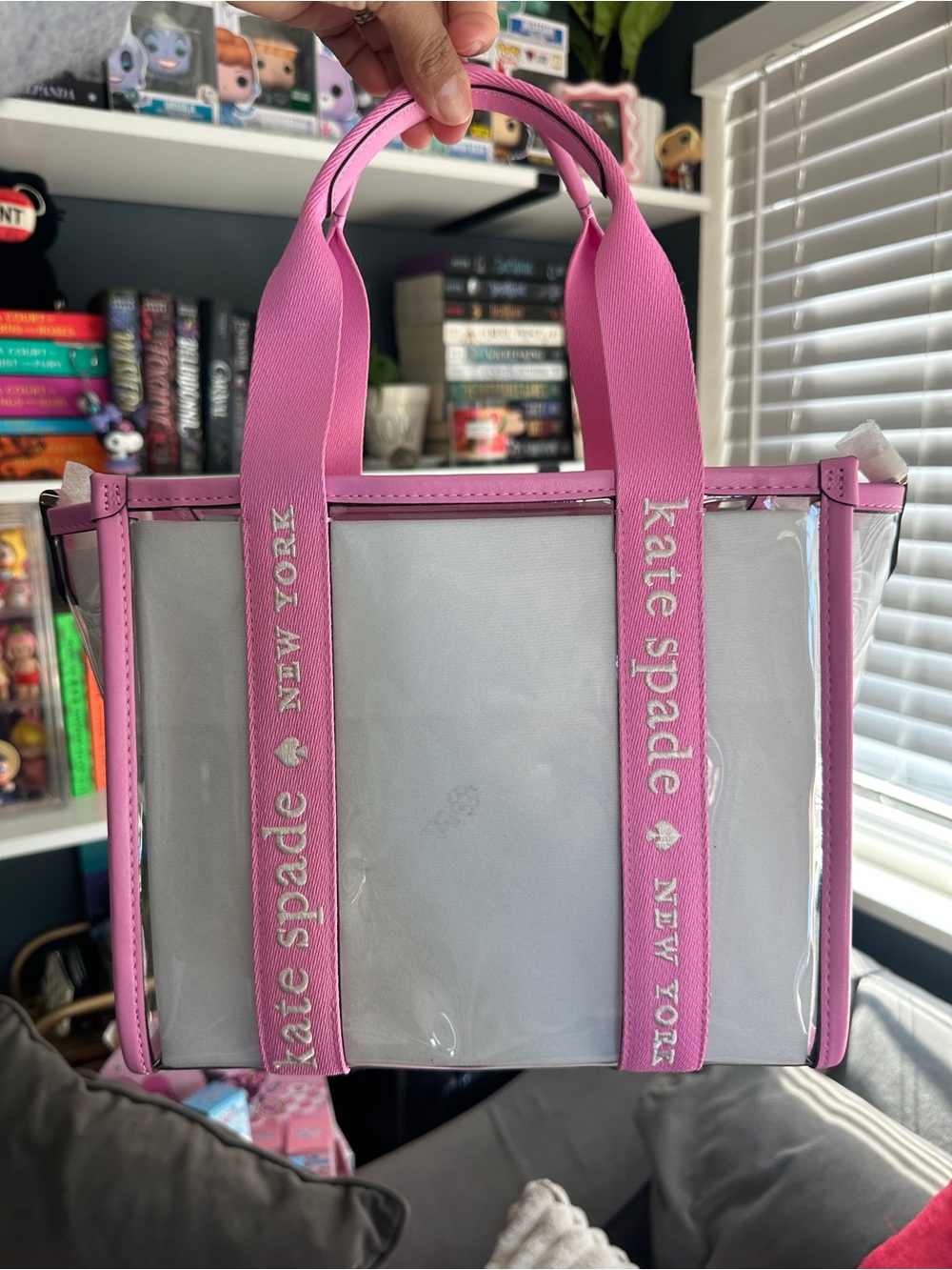 kate spade Clear Tote with Pink Trim and Straps